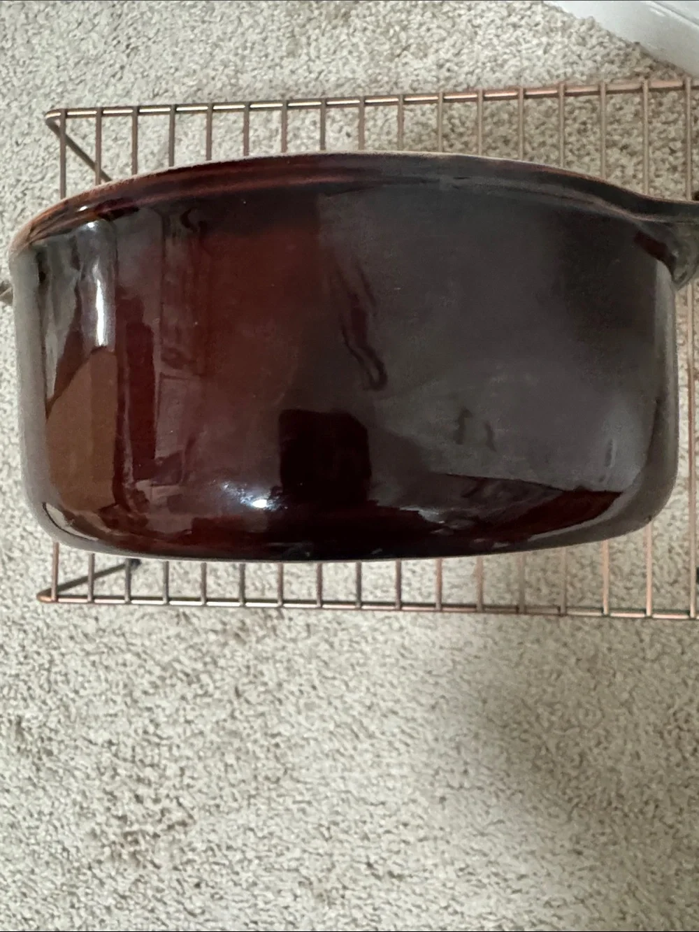 Vintage Brown Drip glaze Ceramic Casserole dish with Speckled Rim